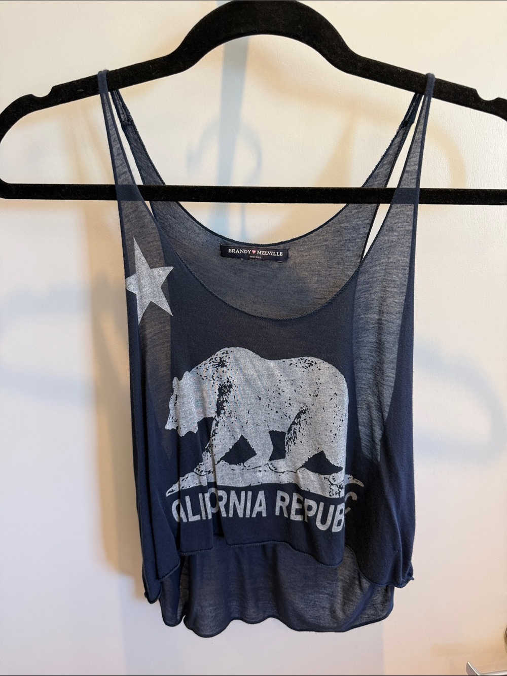 Brandy Melville navy California Republic bear graphic tank